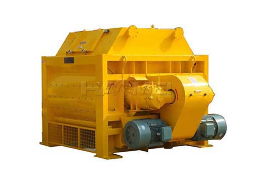 Front discharge mixer pan type concrete mixer